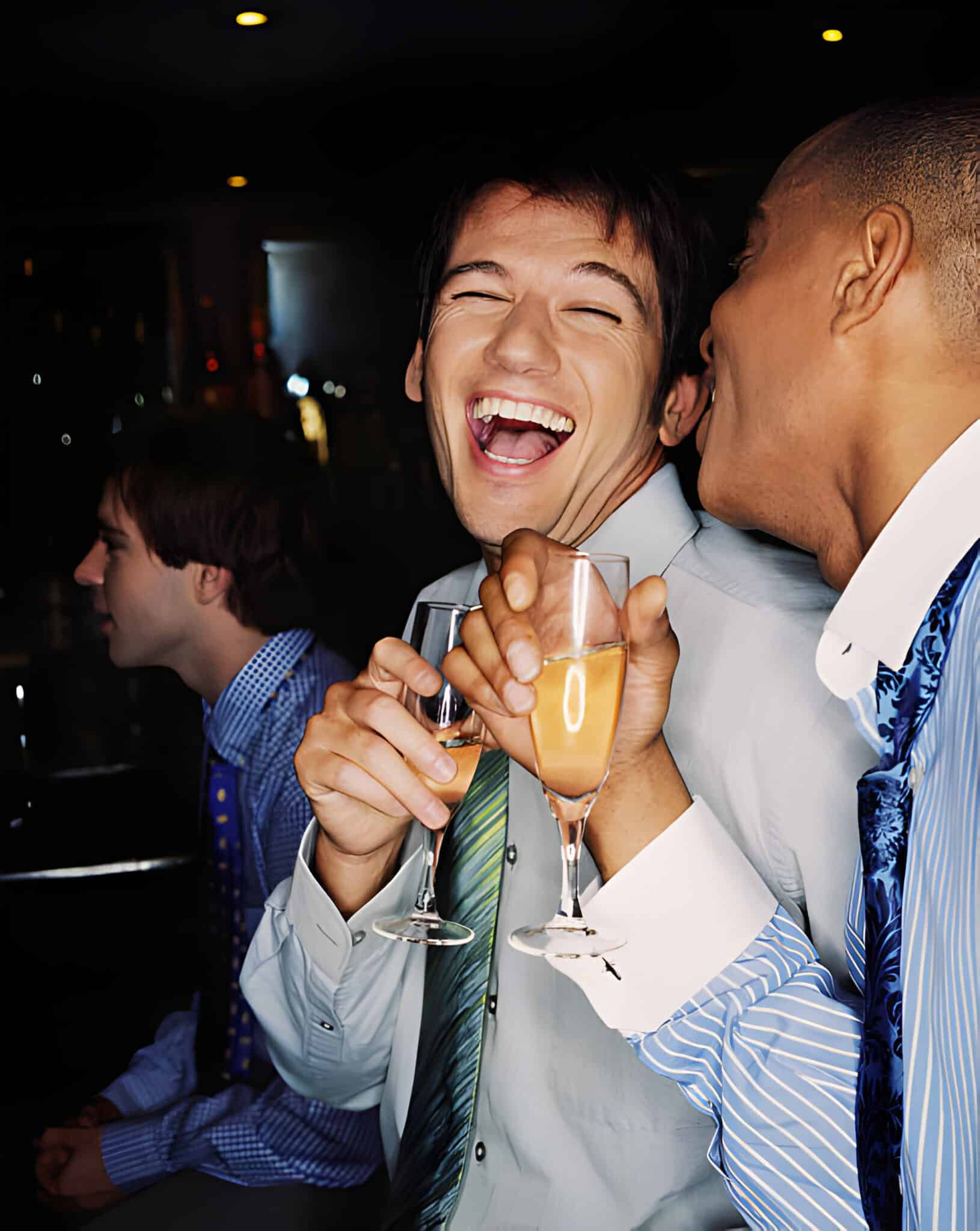 men having conversation and laughing