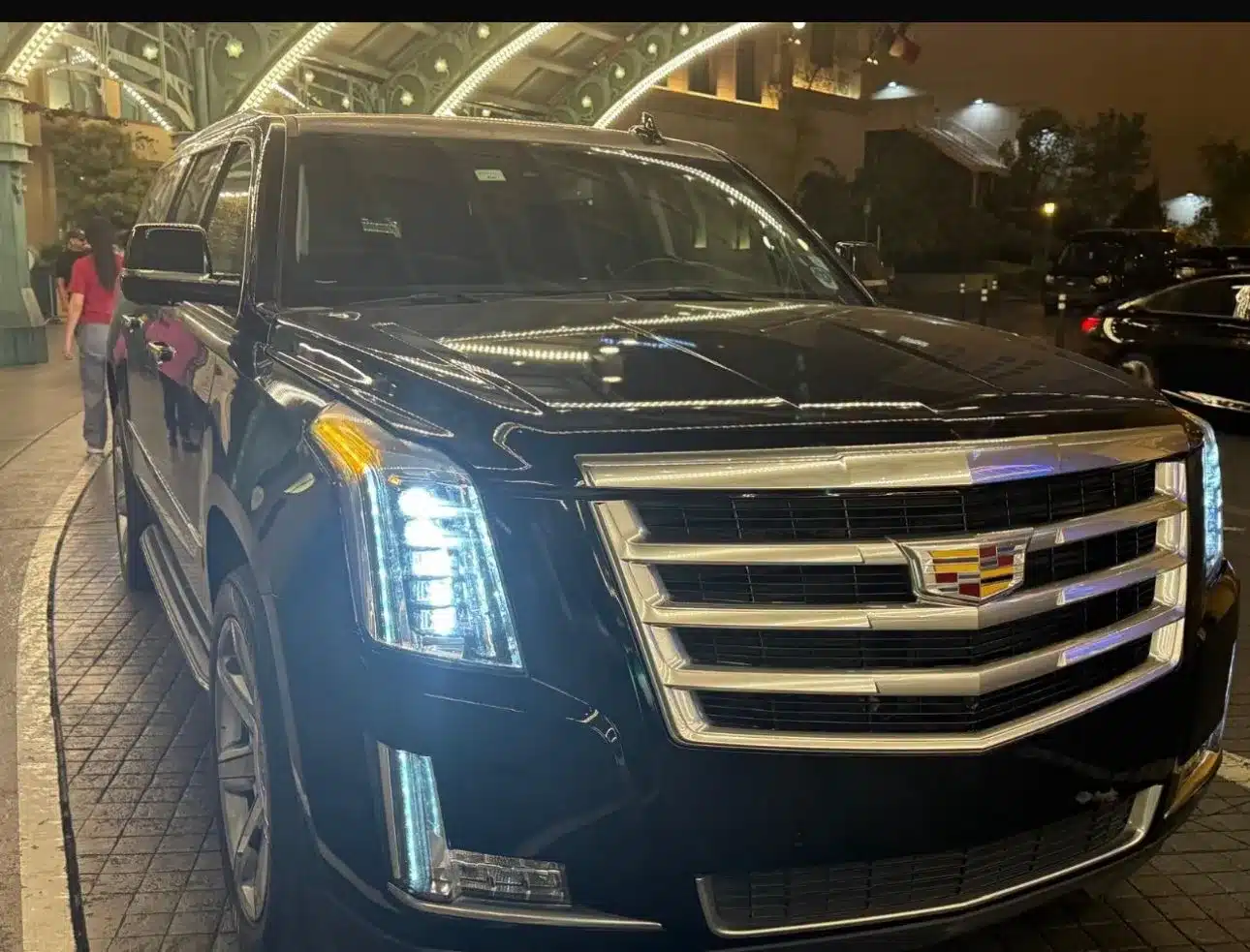 Black Cadillac Escalade in Vegas
